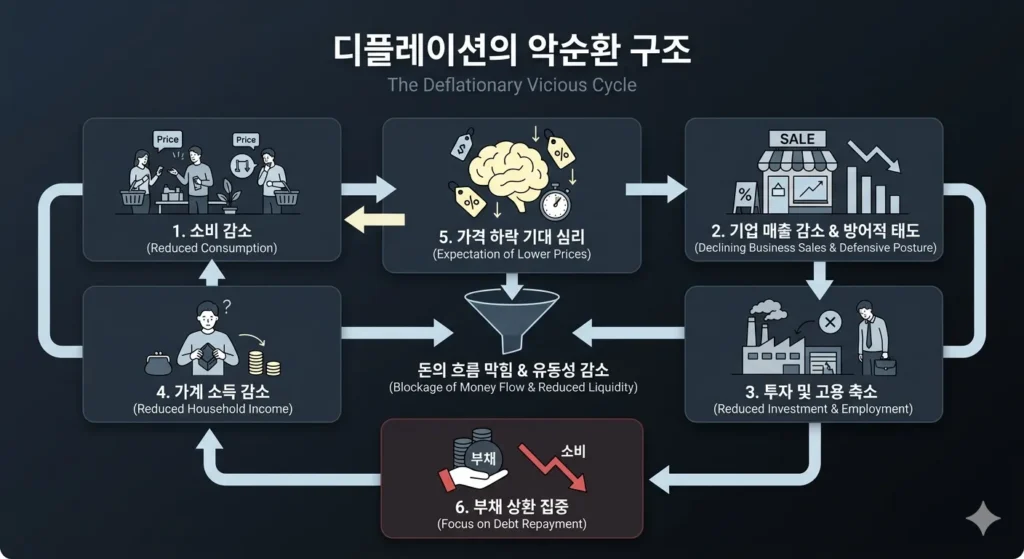 디플레이션 악순환 구조 소비 감소부터 경제 위축까지 한눈에 정리