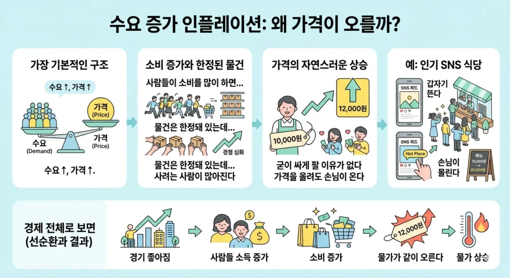 수요 증가 인플레이션 가격 상승 원리와 구조 설명
